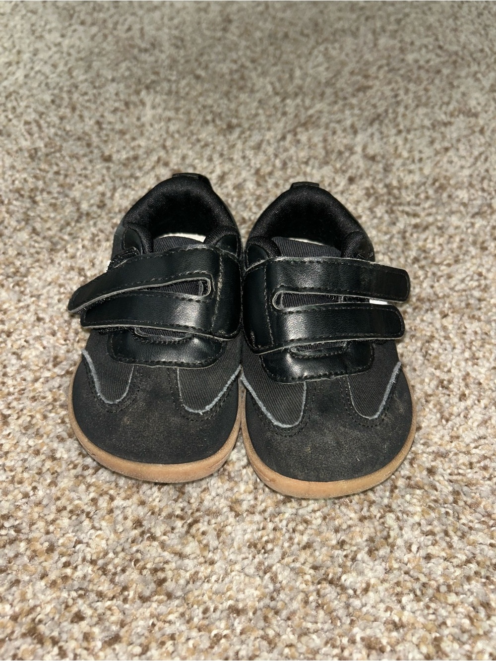 Kids Black Velcro Casual Sneakers